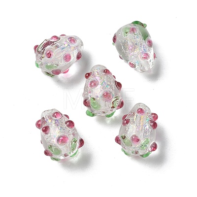 Handmade Foil Lampwork Bumpy Beads Strands FOIL-Z001-05C-1