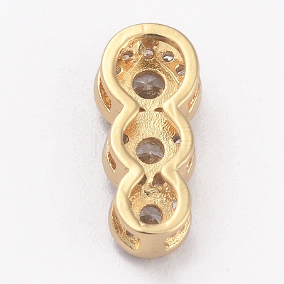 Brass Clear Cubic Zirconia Pendants KK-B030-07A-G-1