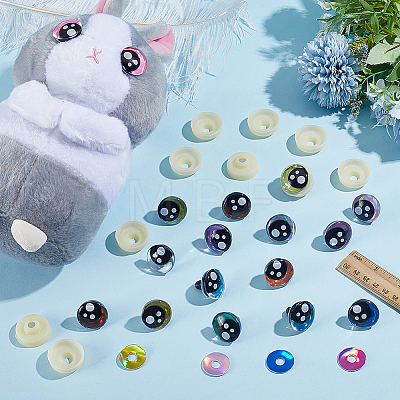 24Bags 12 Colors Resin Craft Safety Eyes DOLL-PH0001-66-1