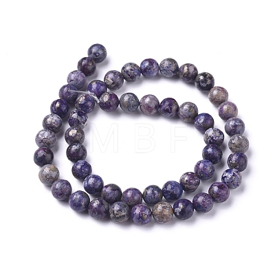 Natural African Pyrite Beads Strands G-D0006-C04-8mm-02-1