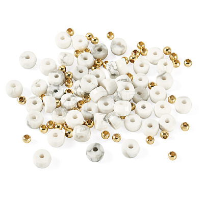 50Pcs Natural Howlite Beads G-TAD0001-09-1