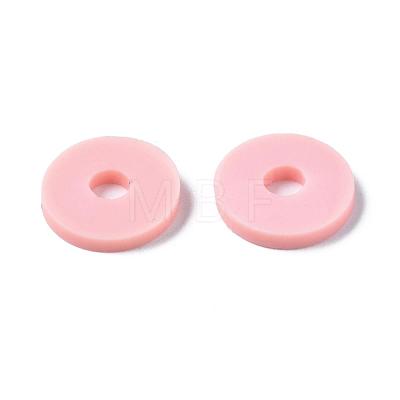 Flat Round Eco-Friendly Handmade Polymer Clay Beads CLAY-R067-10mm-18-1