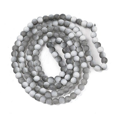 Frosted Crackle Glass Beads Strands GLAA-U001-8mm-M06-1