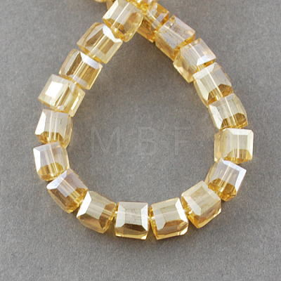 Electroplate Glass Beads Strands EGLA-R030-6x6mm-21-1