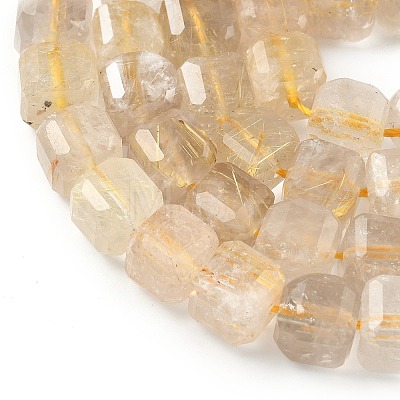 Natural Gold Rutilated Quartz Beads Strands G-C267-A03-1