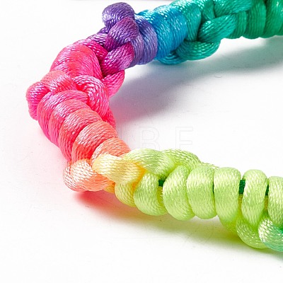 Colorful Polyester Braided Cord Bracelet BJEW-B065-05-1