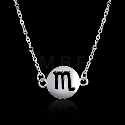 Fashion Brass Constellation/Zodiac Sign Pendant Necklaces NJEW-BB20152-1