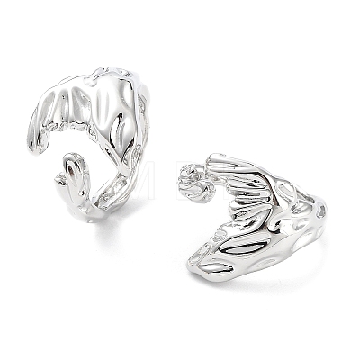 Brass Open Cuff Rings for Women RJEW-D016-03P-1