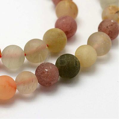 Natural Rutilated Quartz Beads Strands G-K193-8mm-11-1