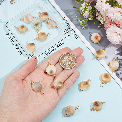 20Pcs Natural Trumpet Shell Bead Connector Charms FIND-BBC0003-12-1