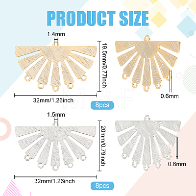 16Pcs 2 Styles Brass Chandelier Components Links KK-BC0012-10-1