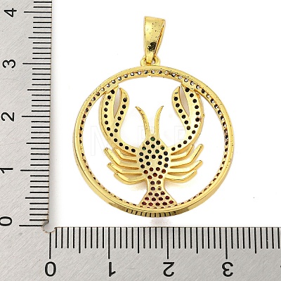 Real 18K Gold Plated Brass Micro Pave Cubic Zirconia Pendants KK-R159-37G-1