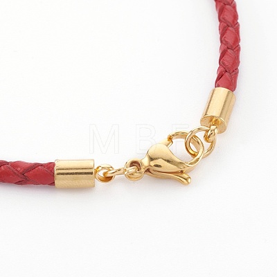 Braided Leather Cord Bracelet Making MAK-L018-04D-1