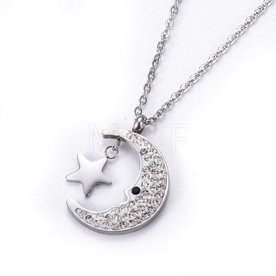 304 Stainless Steel Pendant Necklaces NJEW-F264-15P-1