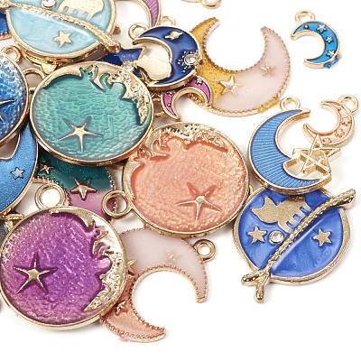  50Pcs 25 Styles Alloy Enamel Pendants ENAM-TA0001-52-1