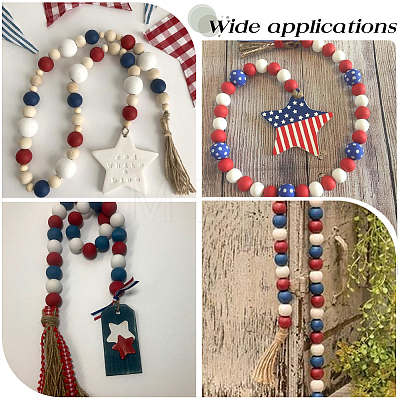 600Pcs 3 Colors Dyed Wood Beads WOOD-SC0002-43-1