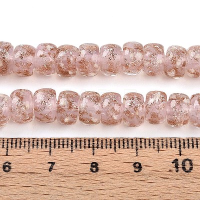 Luminous Handmade Gold Foil Glass Beads Strands FOIL-N029-02A-09-1
