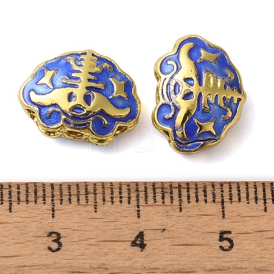 Rack Plating Brass Enamel Beads KK-P276-36G-1