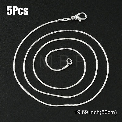Brass Round Snake Chain Necklace with Lobster Claw Clasps MAK-YW0001-14C-1