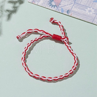 Adjustable Two Tone Nylon Cord Braided Bracelets BJEW-JB05850-01-1