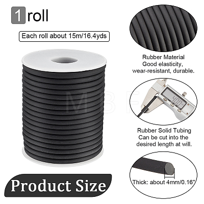  1 Roll PVC Tubular Solid Synthetic Rubber Cord OCOR-NB0002-54B-1