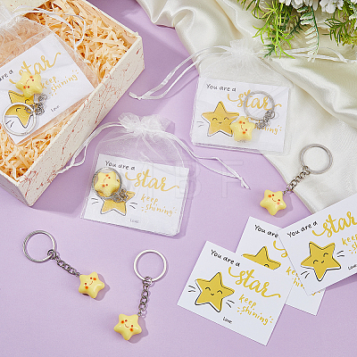 35Pcs Resin Star Keychains KEYC-DC00067-1