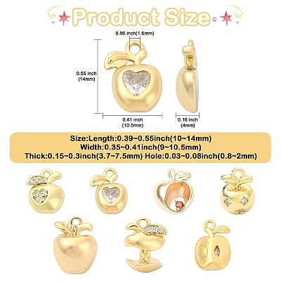7Pcs 7 Styles Brass Pendants KK-CJ0005-85-1