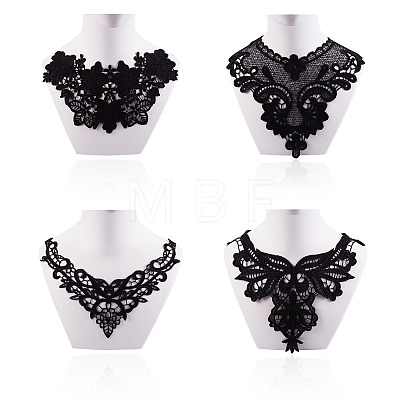 4Pcs 4 Styles Polyester Computerized Embroidery Collar DIY-TA0015-70-1