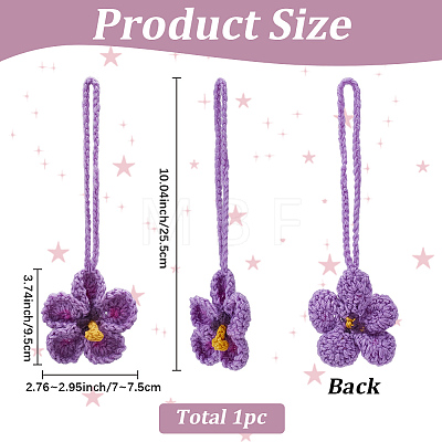 1Pc Polyester Flower Pendant Decorations HJEW-SC0003-02C-1