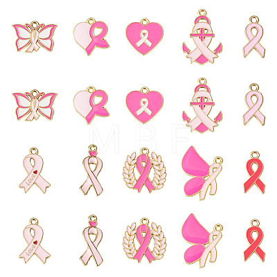 50Pcs 10 Styles Alloy Enamel Pendants ENAM-TA0003-90-1