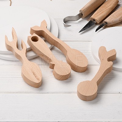 Unfinished Wood Blank Spoon DIY-E026-11-1