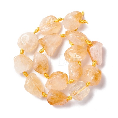 Natural Yellow Quartz Beads Strands G-B024-02-1