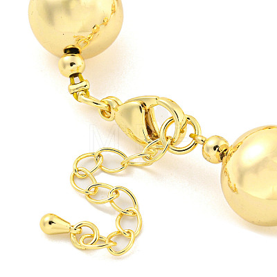 Rack Plating Brass Twisted Link Round Ball Bracelets for Women BJEW-P322-21G-1