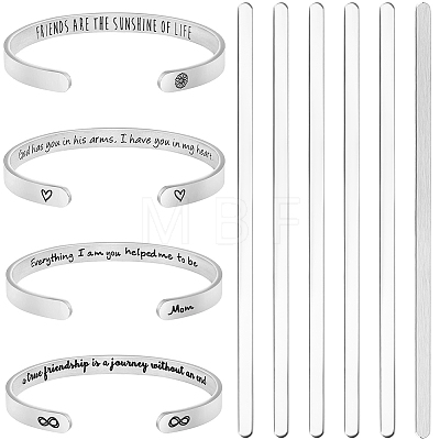 304 Stainless Steel Bangle Blank Strips MAK-WH0016-02A-P-1