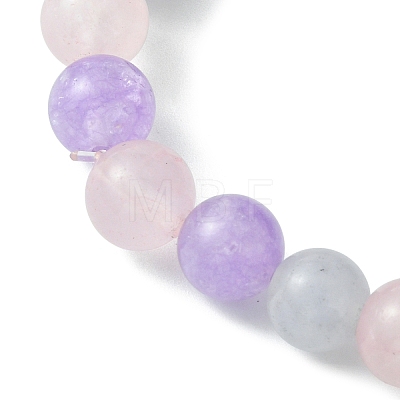 8mm Round Natural Aquamarine & Rose Quartz & Amethyst Beaded Stretch Bracelets X-BJEW-TA00502-1