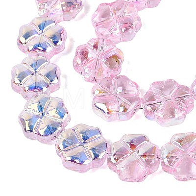 Baking Paint Electroplate Transparent Glass Beads Strands EGLA-Q136-04A-04-1