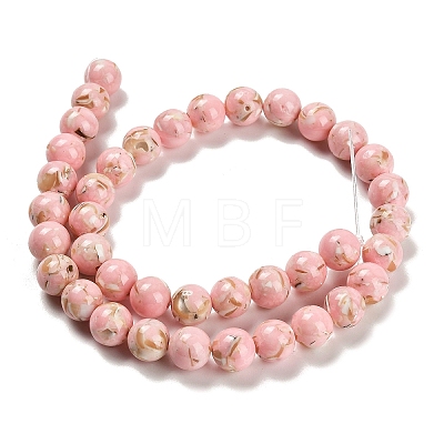 Assembled Synthetic Stone and Trochus Shell Beads Strands G-B128-08D-03-1