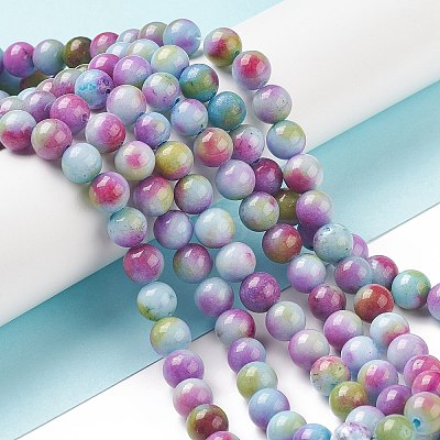 Natural Jade Beads Strands G-G032-8mm--12-1