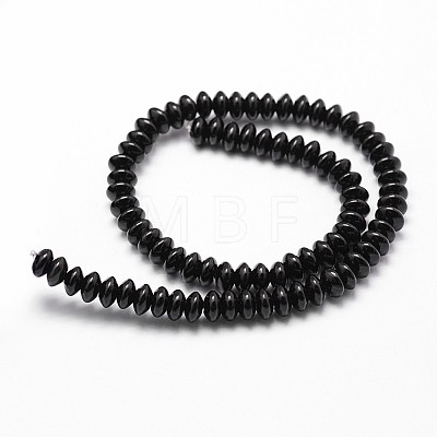 Natural Black Onyx Beads Strands G-P161-20-6x4mm-1