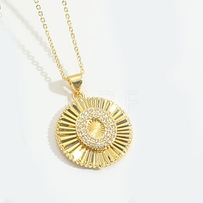 Brass Micro Pave Cubic Zirconia Necklaces FS-WG1D774-15-1