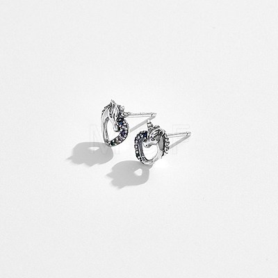 Anti-Tarnish Rhodium Plated 925 Sterling Silver Stud Earrings STER-BB72164-1