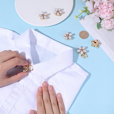 8Pcs Flower Alloy Resin Cufflinks FIND-PH0038-20-1