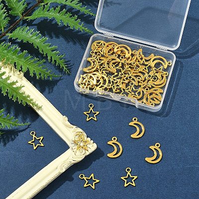 50Pcs 2 Styles Tibetan Style Alloy Charms TIBEP-FS0001-29AG-1
