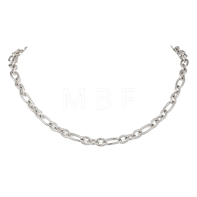 7MM 304 Stainless Steel Figaro Chains Chain Necklaces for Women NJEW-JN05925-1