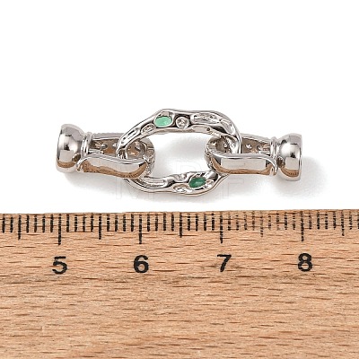Brass Micro Pave Cubic Zirconia Fold Over Clasps KK-D259-08B-P-1