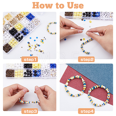 SUPERFINDINGS Graduate Theme Acrylic Beaded Stretch Bracelet with Alloy Enamel Charms DIY Making Finding Kit DIY-FH0006-73-1