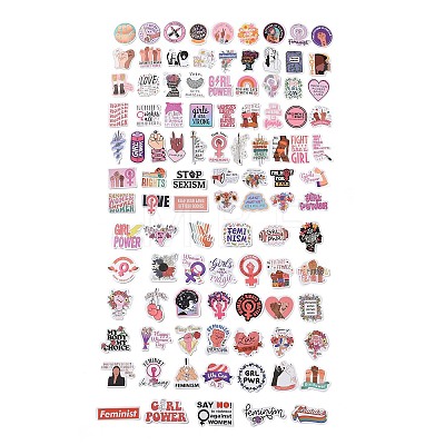 100pcs Feminism Paper Stickers Set DIY-C062-02-1