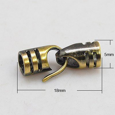 Brass S-Hook Clasps KK-E270-18x5mm-AB-NR-1
