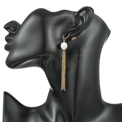 304 Stainless Steel Stud Tassel Earrings for Women EJEW-JE07185-1