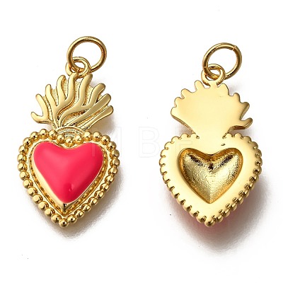 Golden Tone Brass Enamel Pendants X-KK-K750-01G-B-1